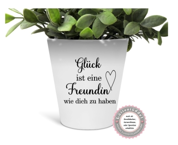 Blumentopf Glück ist eine Freundin wie dich zu haben Mama Muttertag, Vatertag Dankeschön, Abschied, Jubiläum, Geschenk, von Lüttentüddel